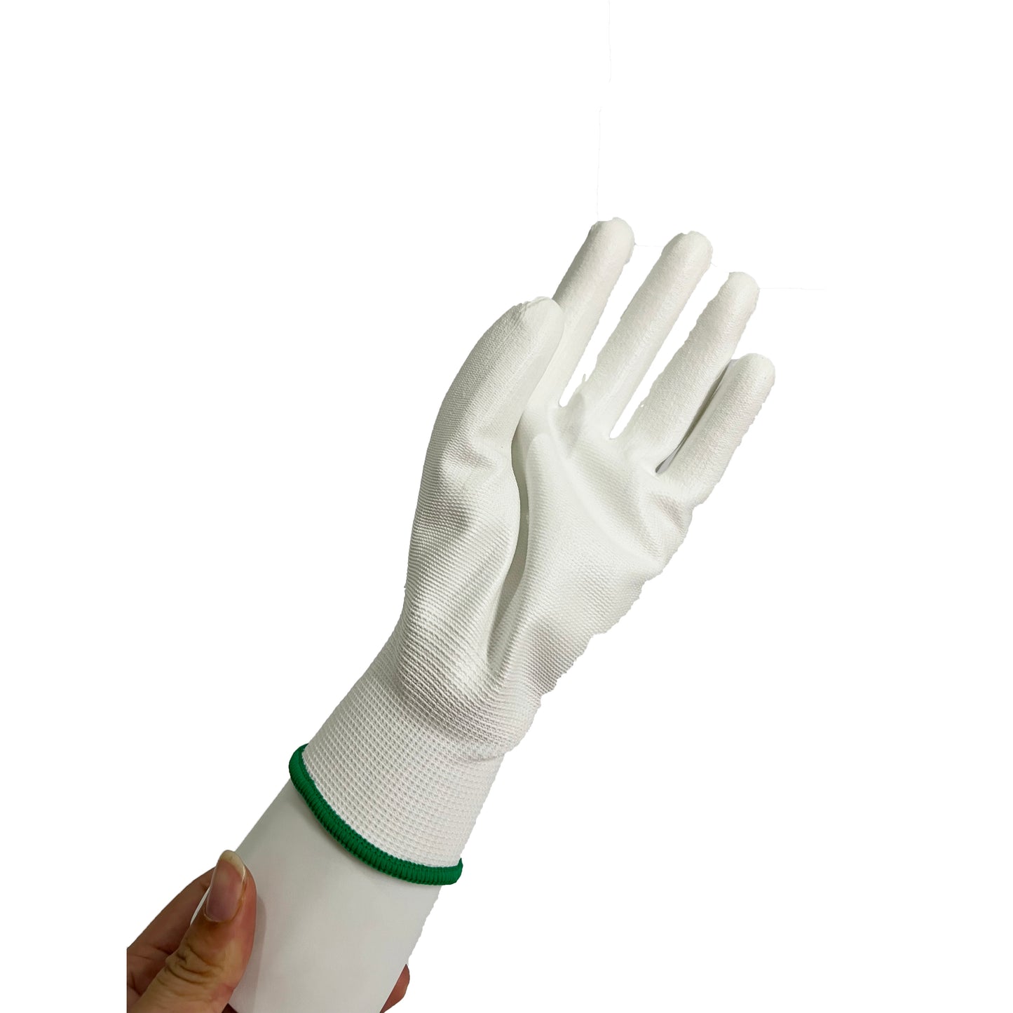 13 needle white polyester palm immersed white PU