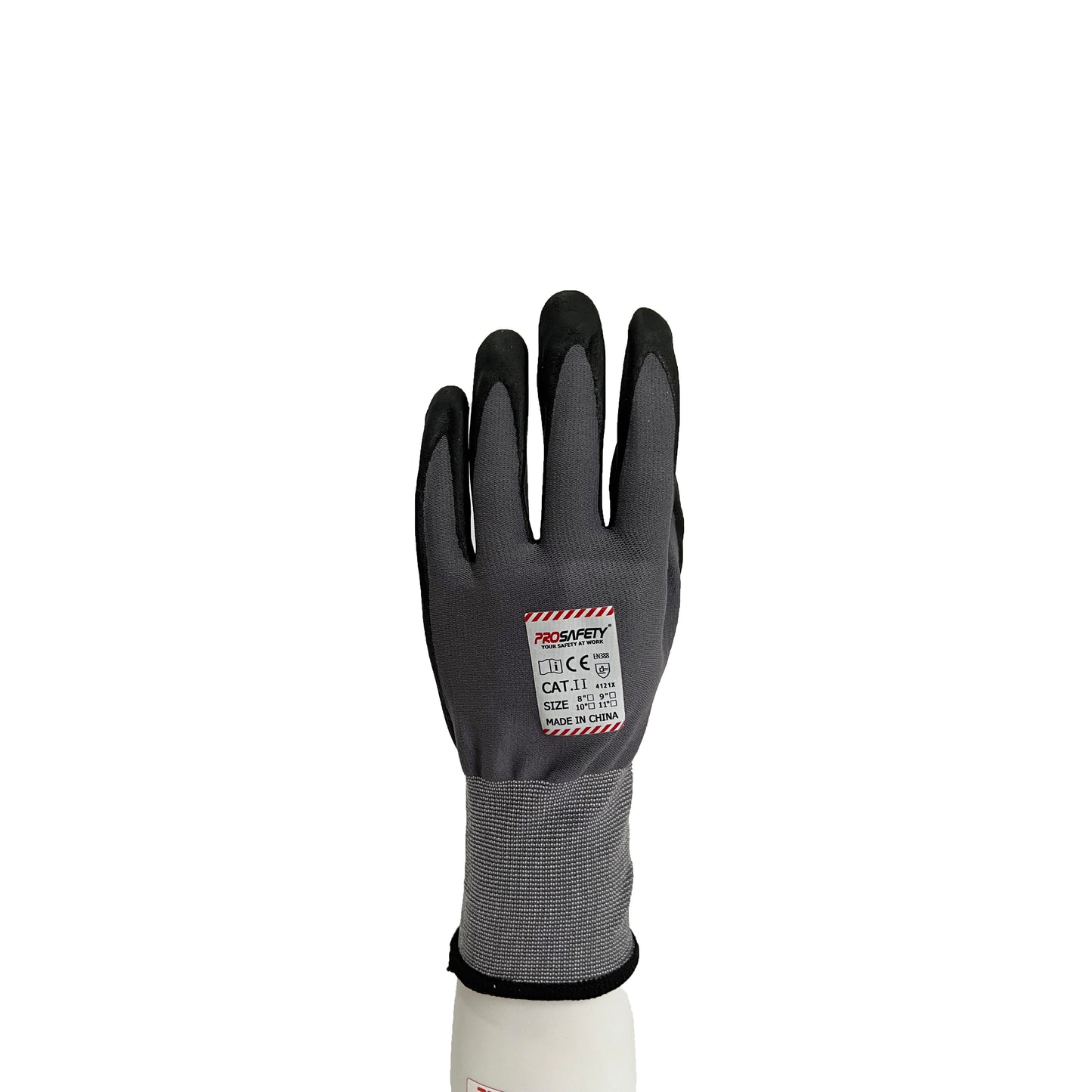 15 needle gray nylon spandex palm immersed nitrile foam