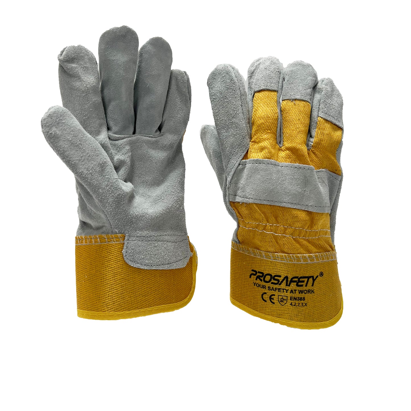 PRO-HAP201906 Yellow sloping leather welding gloves