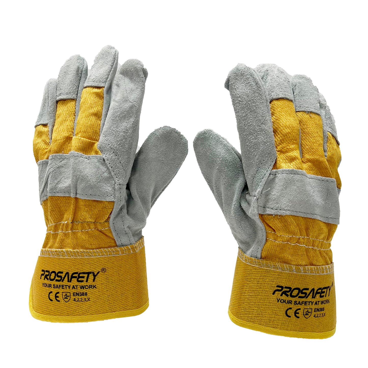 PRO-HAP201906 Yellow sloping leather welding gloves